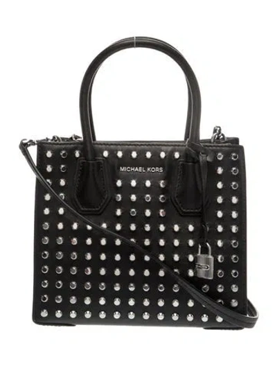 Pre-owned Michael Kors Leather Top Handle Bag In Black
