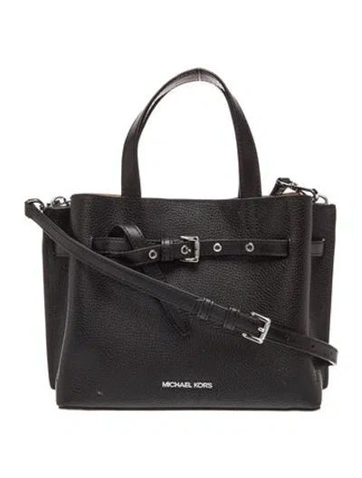 Pre-owned Michael Kors Leather Top Handle Bag In Black