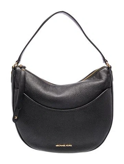Pre-owned Michael Kors Leather Top Handle Bag In Black