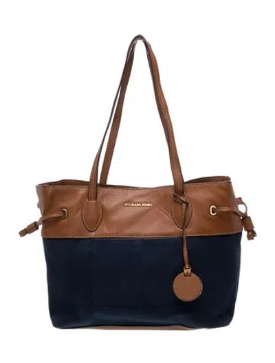 Pre-owned Michael Kors Leather Top Handle Bag In Blue