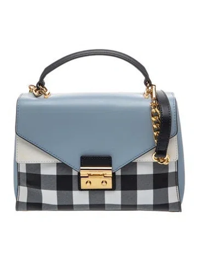 Pre-owned Michael Kors Leather Top Handle Bag In Blue