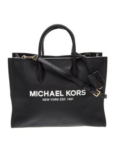 Pre-owned Michael Kors Leather Top Handle Bag In Blue