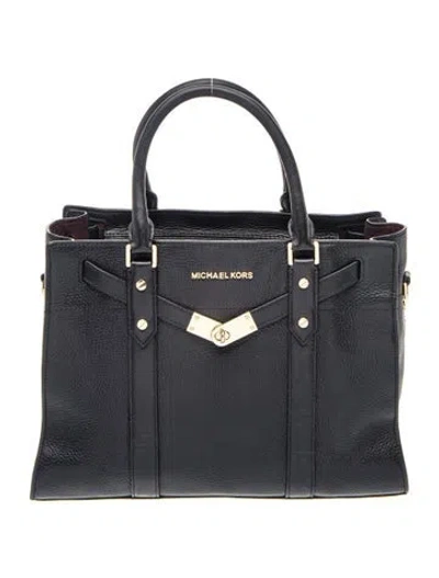 Pre-owned Michael Kors Leather Top Handle Bag In Blue