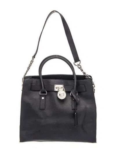 Pre-owned Michael Kors Leather Top Handle Bag In Blue