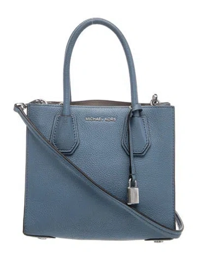 Pre-owned Michael Kors Leather Top Handle Bag In Blue
