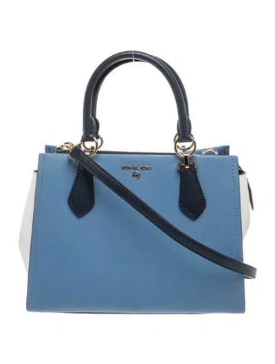 Pre-owned Michael Kors Leather Top Handle Bag In Blue