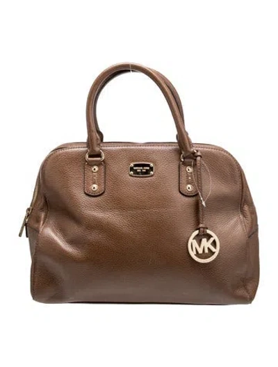Pre-owned Michael Kors Leather Top Handle Bag In Brown