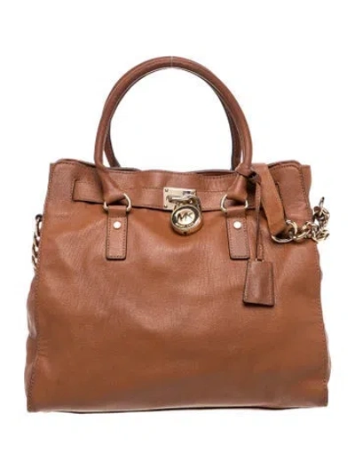 Pre-owned Michael Kors Leather Top Handle Bag In Brown