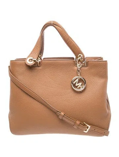 Pre-owned Michael Kors Leather Top Handle Bag In Brown
