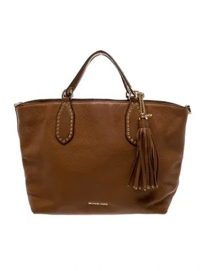 Pre-owned Michael Kors Leather Top Handle Bag In Brown