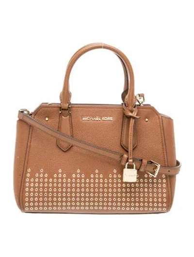 Pre-owned Michael Kors Leather Top Handle Bag In Brown