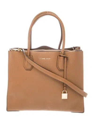 Pre-owned Michael Kors Leather Top Handle Bag In Brown