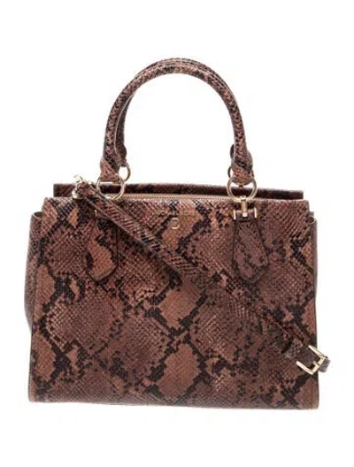 Pre-owned Michael Kors Leather Top Handle Bag In Brown