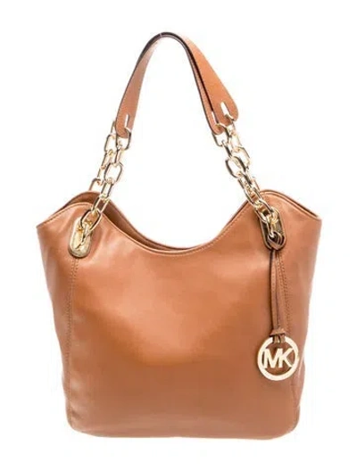 Pre-owned Michael Kors Leather Top Handle Bag In Brown