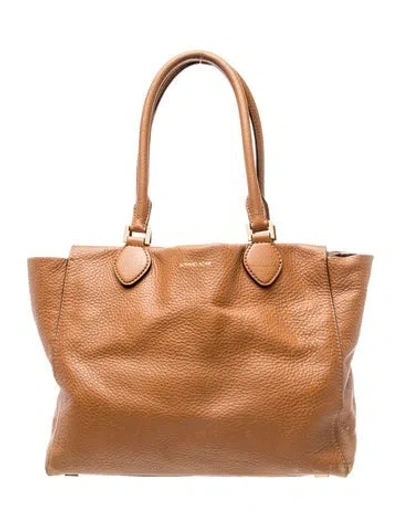 Pre-owned Michael Kors Leather Top Handle Bag In Brown