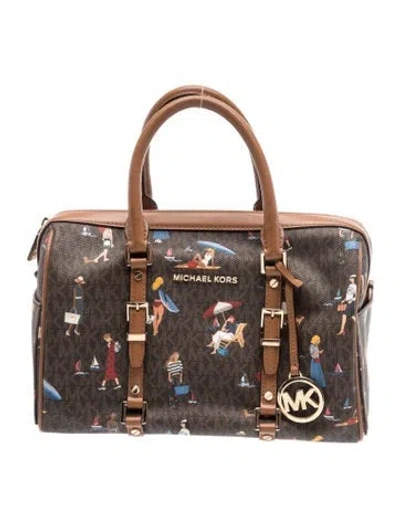 Pre-owned Michael Kors Leather Top Handle Bag In Brown