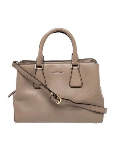 Pre-owned Michael Kors Leather Top Handle Bag In Brown