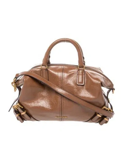 Pre-owned Michael Kors Leather Top Handle Bag In Brown