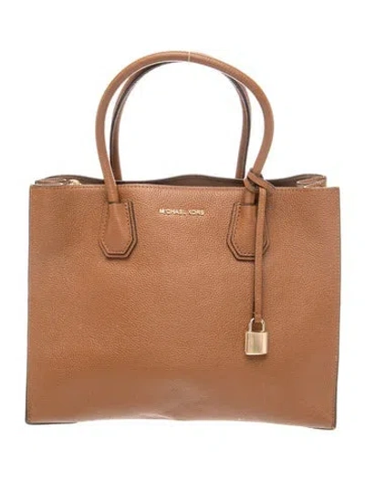 Pre-owned Michael Kors Leather Top Handle Bag In Brown