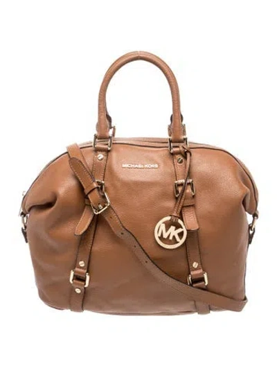 Pre-owned Michael Kors Leather Top Handle Bag In Brown