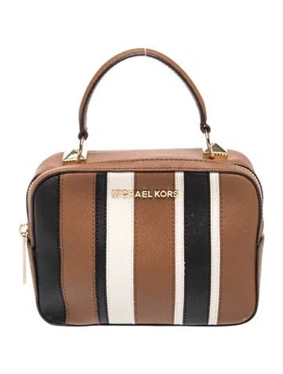 Pre-owned Michael Kors Leather Top Handle Bag In Brown
