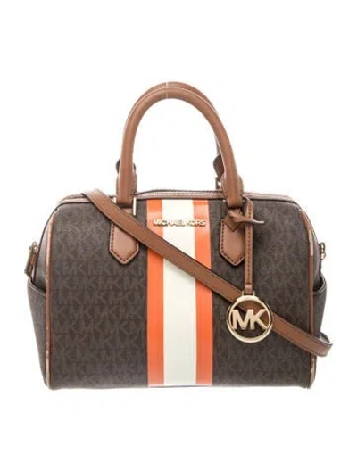 Pre-owned Michael Kors Leather Top Handle Bag In Brown