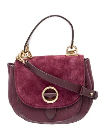 Pre-owned Michael Kors Leather Top Handle Bag In Burgundy