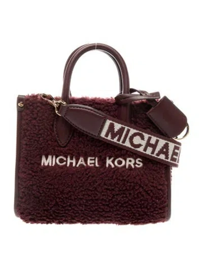 Pre-owned Michael Kors Leather Top Handle Bag In Burgundy