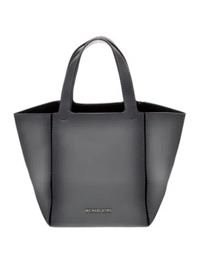 Pre-owned Michael Kors Leather Top Handle Bag In Gray