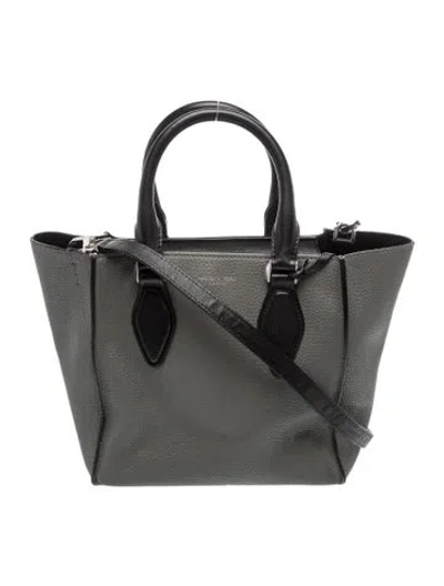 Pre-owned Michael Kors Leather Top Handle Bag In Gray