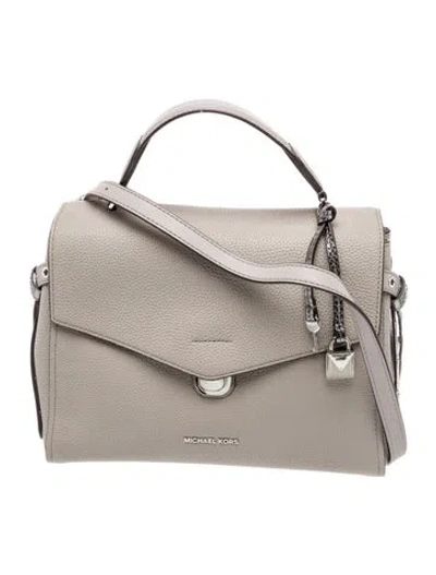 Pre-owned Michael Kors Leather Top Handle Bag In Gray