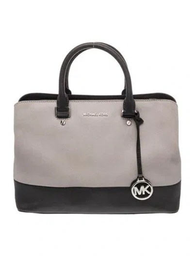 Pre-owned Michael Kors Leather Top Handle Bag In Gray