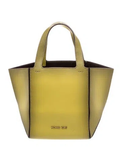 Pre-owned Michael Kors Leather Top Handle Bag In Green