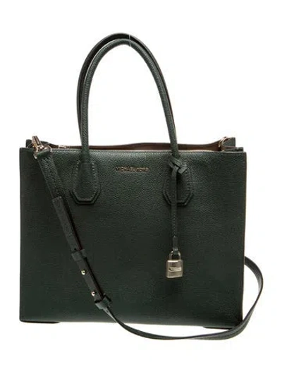 Pre-owned Michael Kors Leather Top Handle Bag In Green