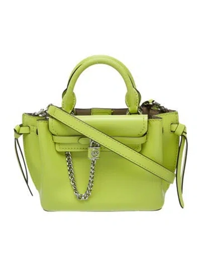Pre-owned Michael Kors Leather Top Handle Bag In Green