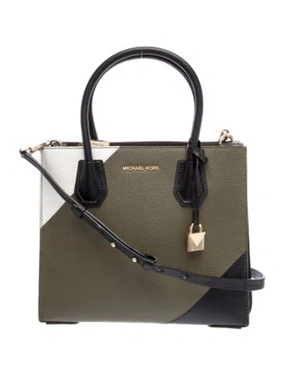 Pre-owned Michael Kors Leather Top Handle Bag In Green