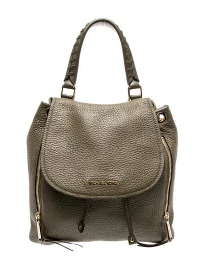 Pre-owned Michael Kors Leather Top Handle Bag In Green