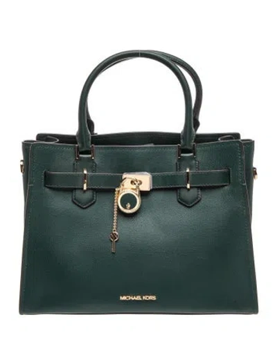 Pre-owned Michael Kors Leather Top Handle Bag In Green