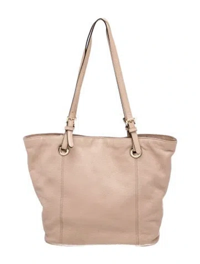 Pre-owned Michael Kors Leather Top Handle Bag In Neutral