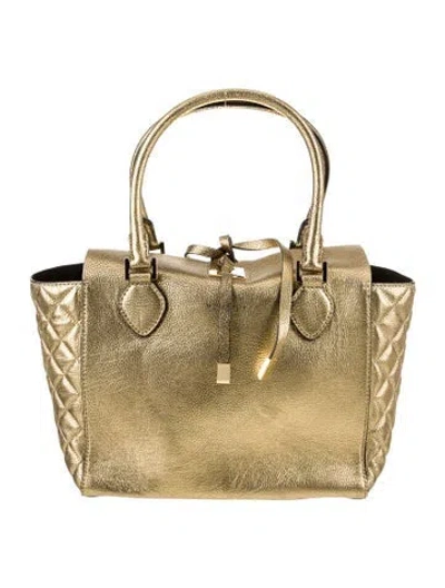Pre-owned Michael Kors Leather Top Handle Bag In Neutral
