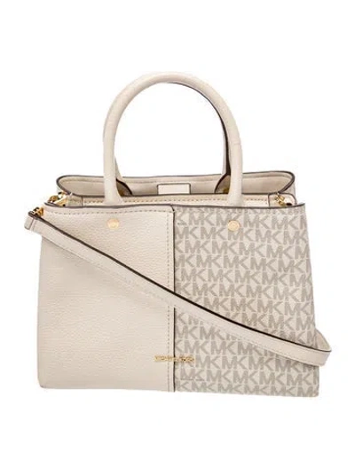 Pre-owned Michael Kors Leather Top Handle Bag In Neutral