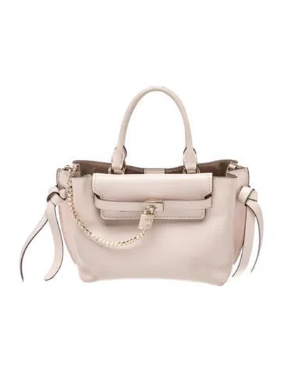 Pre-owned Michael Kors Leather Top Handle Bag In Neutral