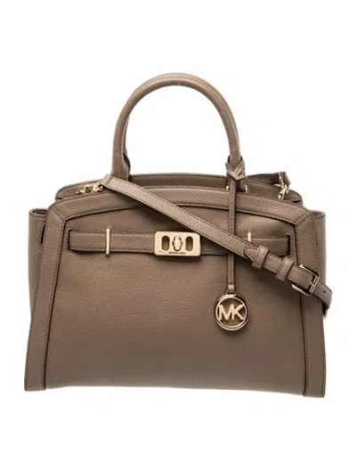 Pre-owned Michael Kors Leather Top Handle Bag In Neutral