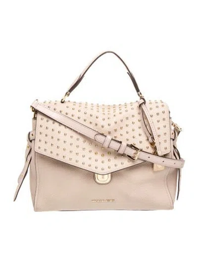 Pre-owned Michael Kors Leather Top Handle Bag In Neutral