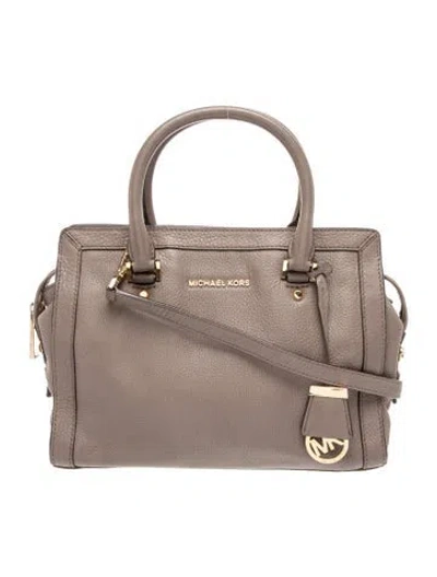Pre-owned Michael Kors Leather Top Handle Bag In Neutral