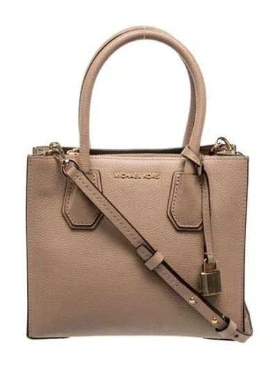 Pre-owned Michael Kors Leather Top Handle Bag In Neutral