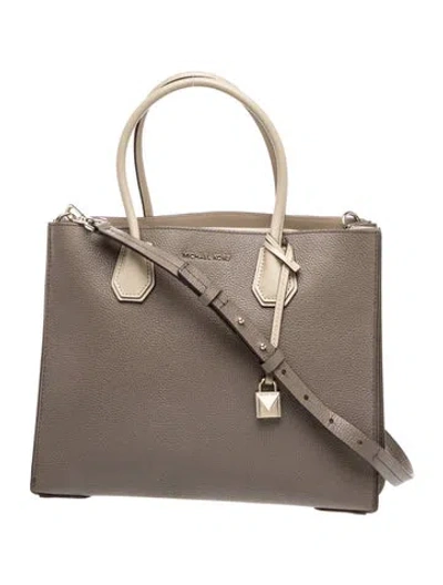 Pre-owned Michael Kors Leather Top Handle Bag In Neutral