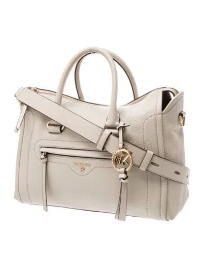 Pre-owned Michael Kors Leather Top Handle Bag In Neutral