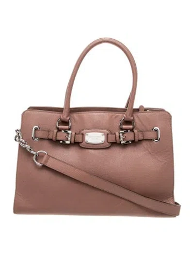Pre-owned Michael Kors Leather Top Handle Bag In Neutral