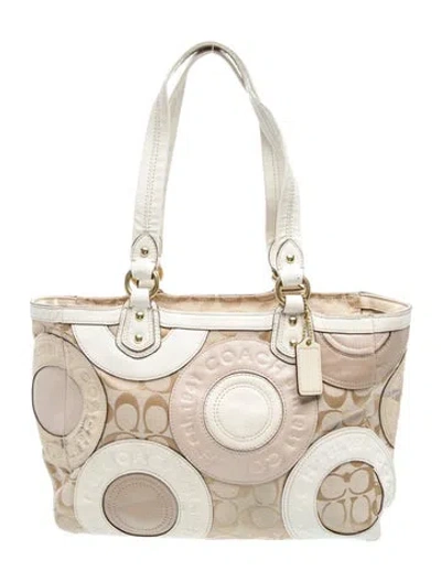 Pre-owned Michael Kors Leather Top Handle Bag In Neutral